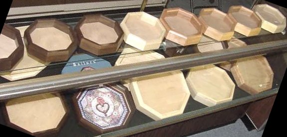 Sailors valentines on display